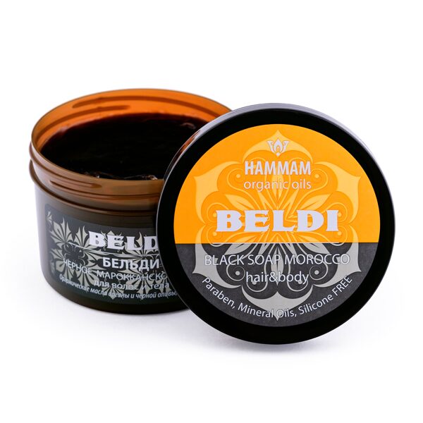 Черное марокканское мыло Бельди для волос и тела Hammam Organic Oils_2